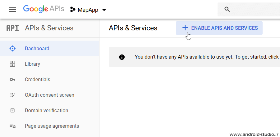 فعال کردن Google Map API در کنسول گوگل