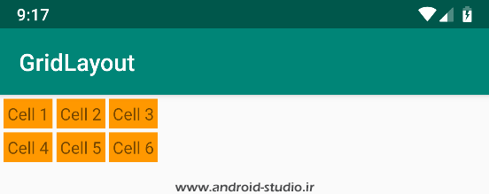 تعریف استایل برای سلول های GridLayout