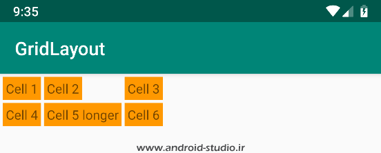 خاصیت layout_gravity در اندروید