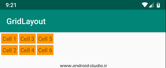 خاصیت rowCount در GridLayout