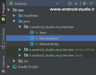 ساخت کلاس Adapter برای RecyclerView