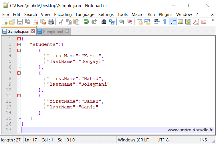 زبان JSON