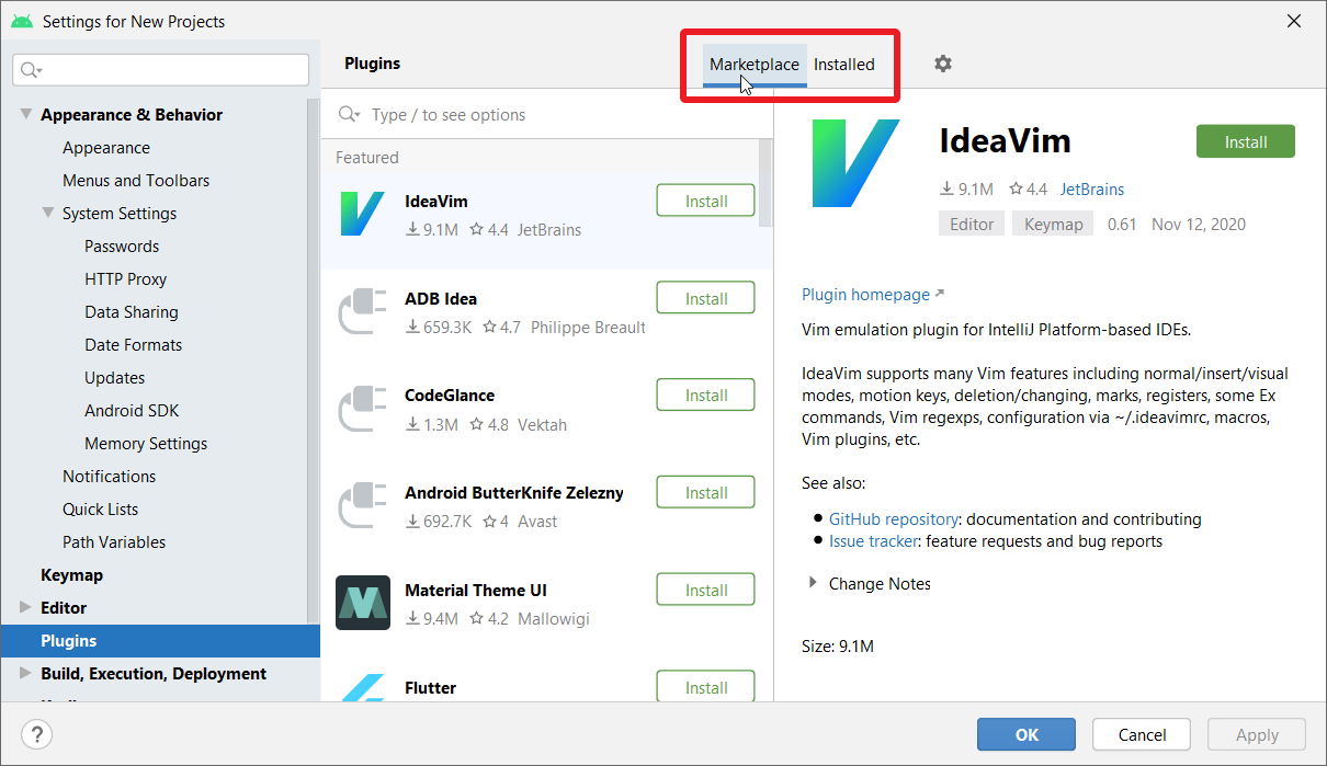 نصب پلاگین در نسخه جدید اندروید استودیو