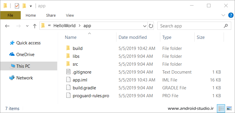 حذف پوشه build و gradle قبل از کپی و بکاپ گرفتن از پروژه اندروید