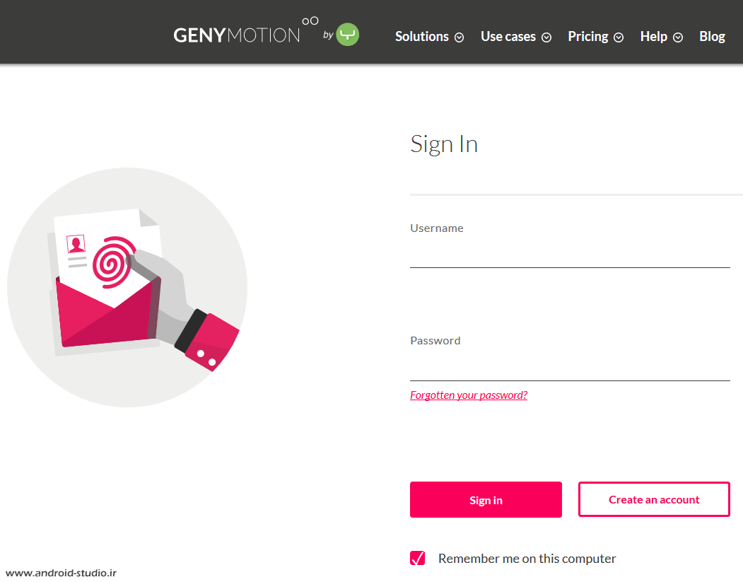 ساخت حساب کاربری در Genymotion