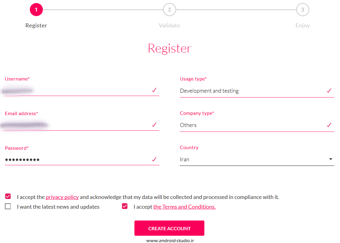 فرم عضویت در سرویس جنی موشن