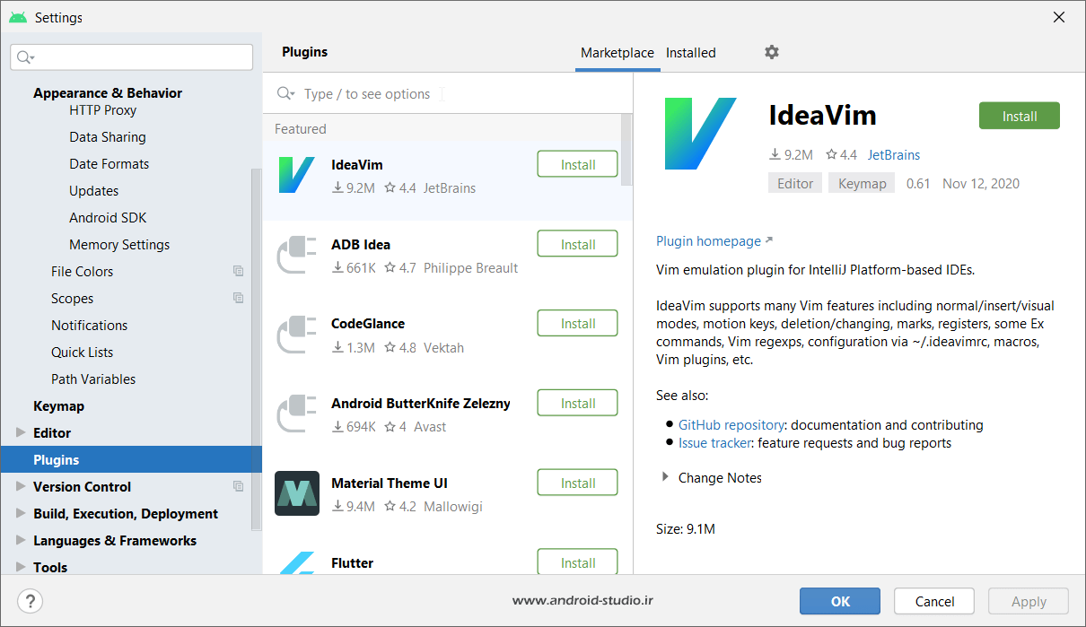 نصب آنلاین پلاگین Genymotion در اندروید استودیو