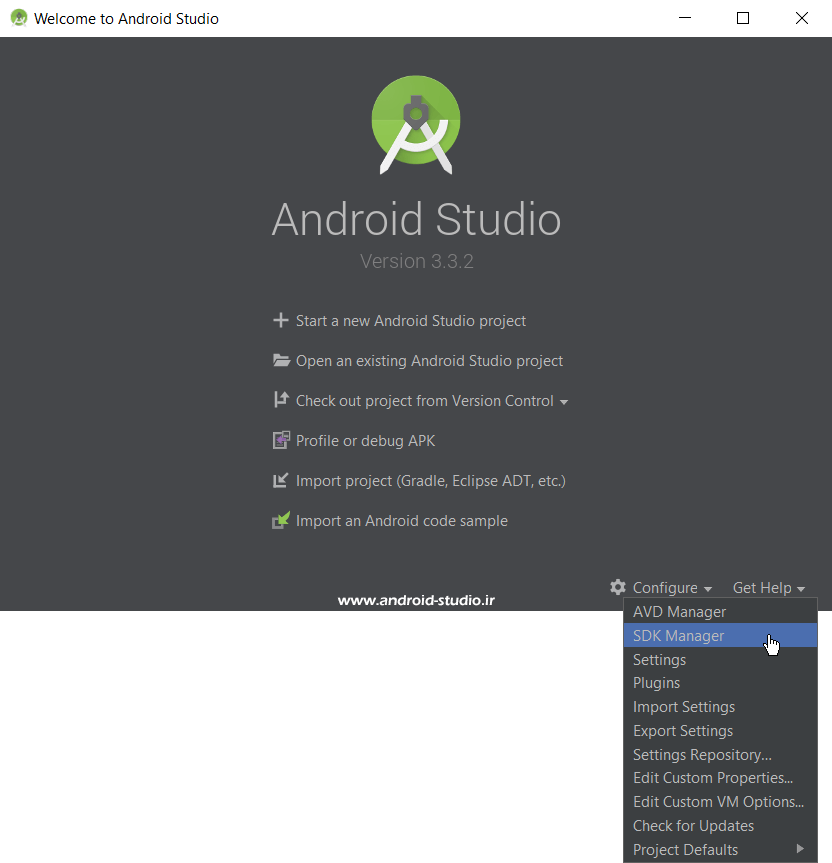 SDK Manager اندروید استودیو