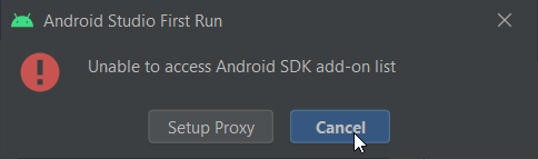 ارور Unable to access android sdk list در اندروید استودیو