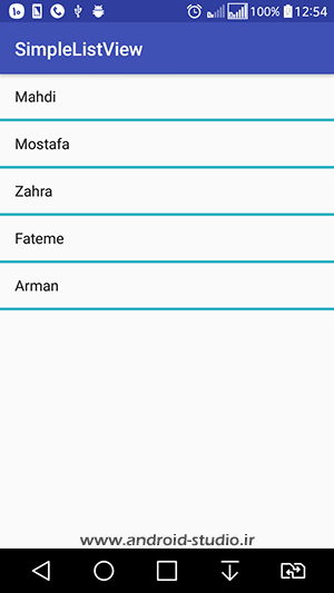 خاصیت entries در ListView