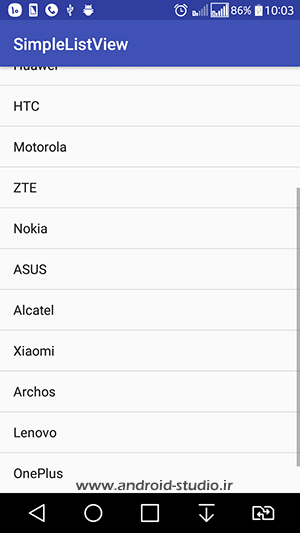 اجرای ListView از آرایه