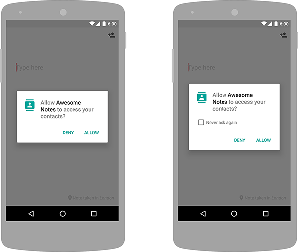 درخواست تایید مجوزهای خطرناک هنگام اجرای برنامه (Runtime Permission)