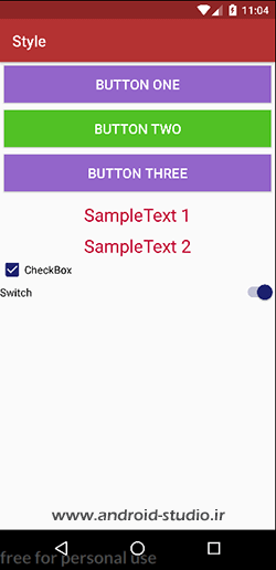 اضافه کردن colorAccent به تم متریال