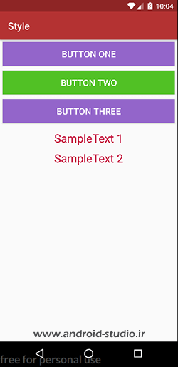 اضافه کردن colorPrimary به تم متریال