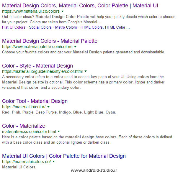 وب سایتهای مرجع متریال دیزاین