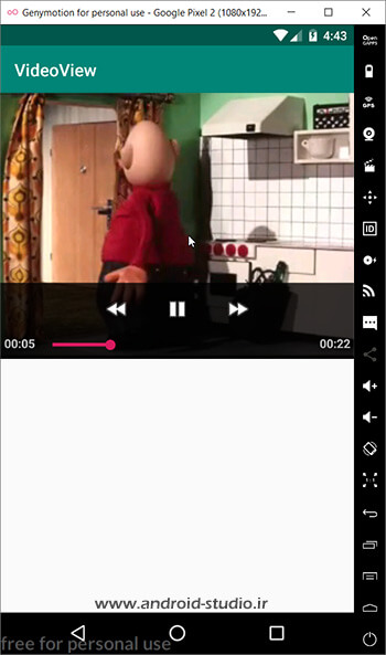 استفاده از setAnchorView برای قرار گرفتن MediaController روی ویدئو